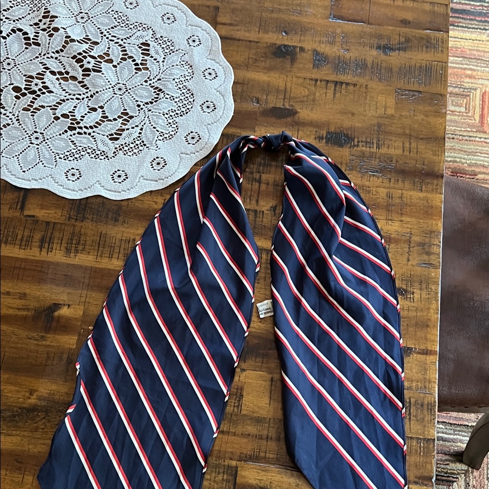 Navy and Red Striped Scarf